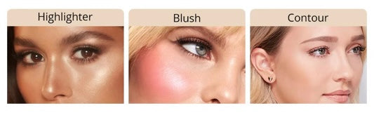 3 in 1 contour, blush and highlighter palette